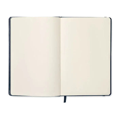 Caiet a5 96 coli simplu cu coperta neagra din piele si file crem cu marcator panglica asortat
