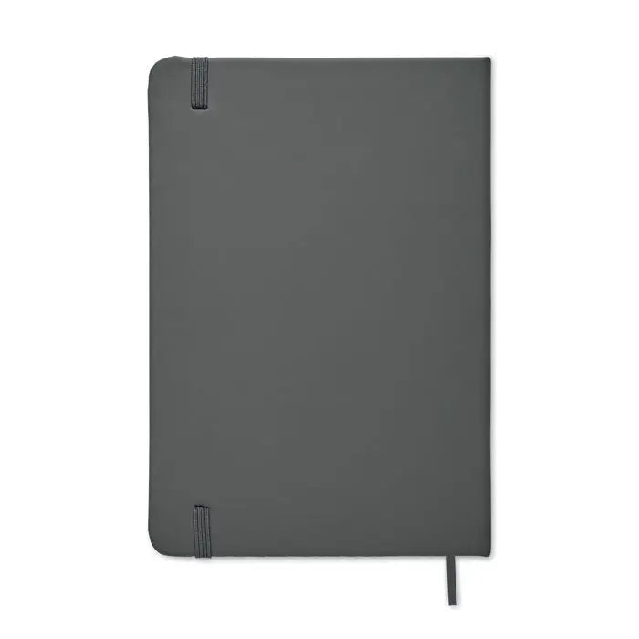 Caiet a5 96 coli simplu cu coperta gri închis elegantă și benzi elastice subtile pentru notițe organizate