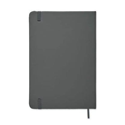 Caiet a5 96 coli simplu cu coperta gri închis elegantă și benzi elastice subtile pentru notițe organizate