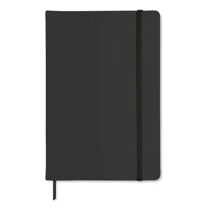 Caiet a5 96 coli simplu cu design negru minimalist si elastic de inchidere pentru notite practice