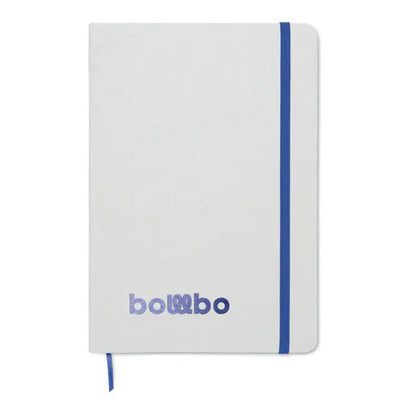 Caiet a5 alb cu elastic albastru si semn de carte asortat, ideal pentru notite si organizare zilnica