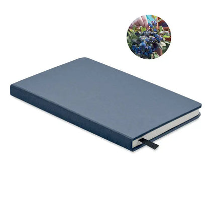 Caiet a5 cu pagini reciclate cu copertă hardcover texturată navy blue și marcaj panglică negru