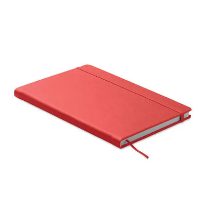 Caiet a5 cu pagini reciclate coperta din piele roșie cu semn de carte asortat pentru notițe ecologice