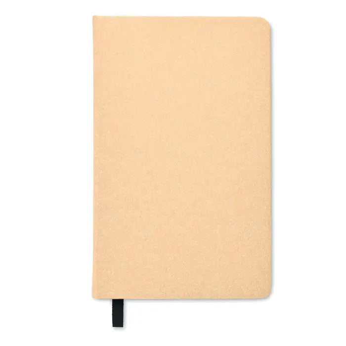 Caiet a5 bej cu pagini reciclate si elastic negru pentru inchidere la baza