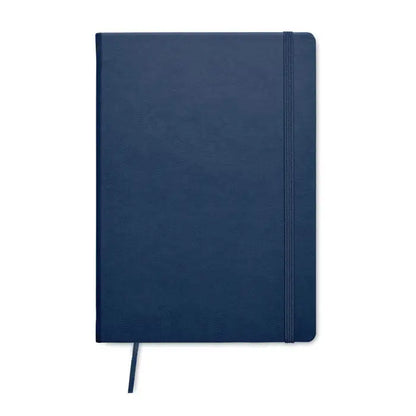 Caiet a5 navy blue texturat cu file reciclate, elastic de inchidere si semn de carte asortat