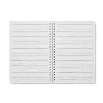 Caiet a5 din carton reciclat cu spirala alba si pagini liniate pentru notite si schite