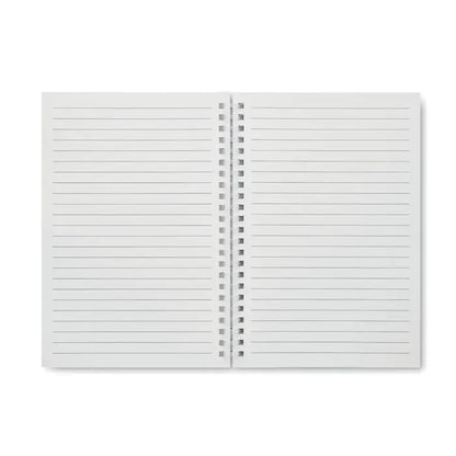 Caiet a5 din carton reciclat alb cu spirala si file linii pentru notite si desen