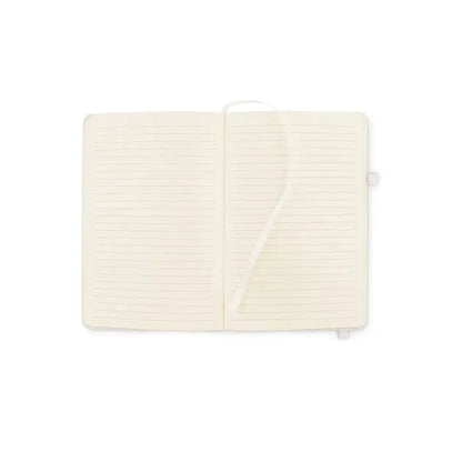 Caiet a5 din pu reciclat crem cu liniatura si semn de carte asortat design minimalist