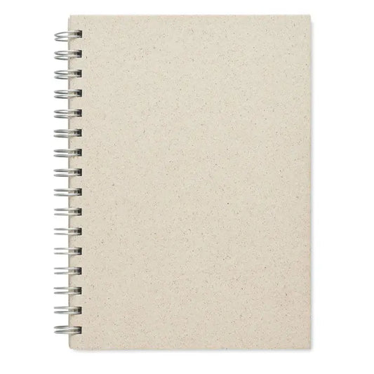 Beige caiet a5 spiralat cu coperta texturata si finisaj subtil pestrit pentru 80 de randuri