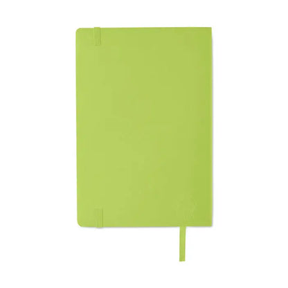 Caiet a5 reciclat lime green minimalist cu coperta soft-touch si inchidere cu elastic