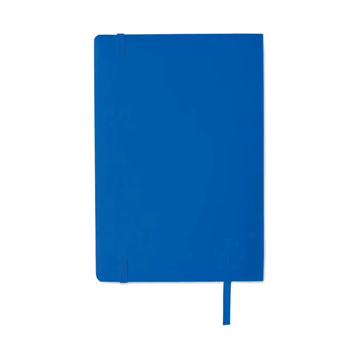 Caiet a5 reciclat albastru royal cu design minimalist și elastic pentru închidere, ideal pentru notițe zilnice