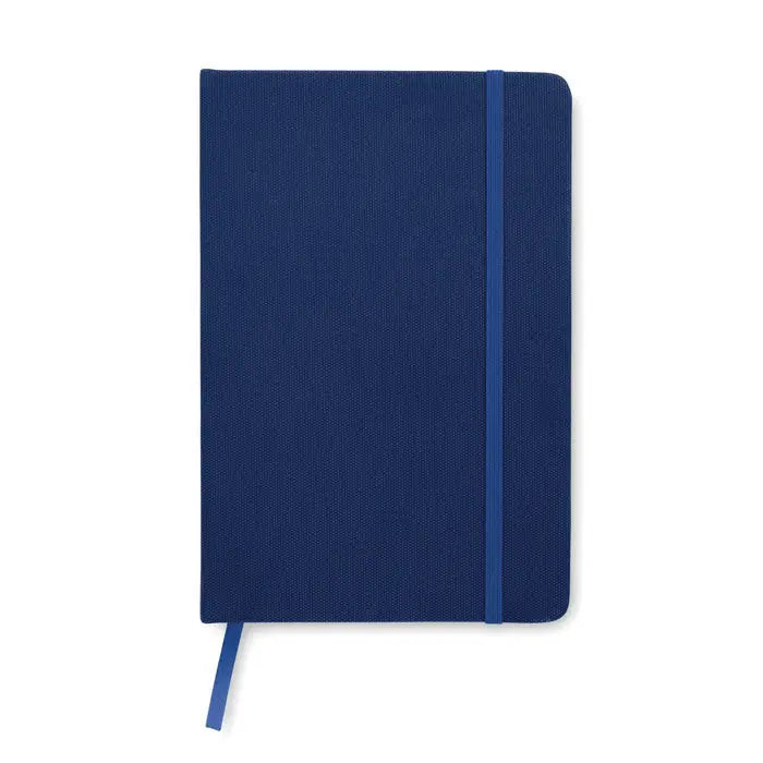 Caiet a5 rpet 80 randuri cu coperta texturata navy, elastic si semn de carte ribbon pentru notite elegante