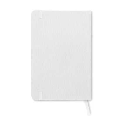 Caiet a5 rpet alb cu textură țesută și elastic alb pentru închidere, 80 de rânduri