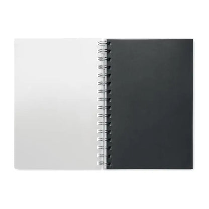 Caiet a5 rpet cu linii reciclate, coperta alb-negru minimalistă, design modern și spiralat