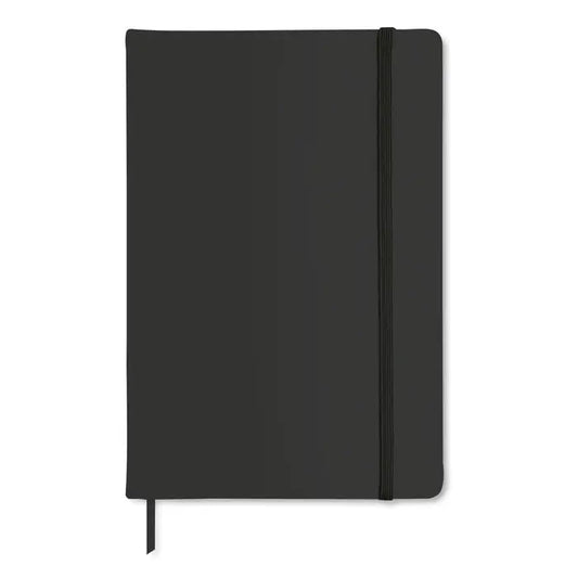 Caiet a6 96 coli randuite negru cu coperta mata si elastic de inchidere