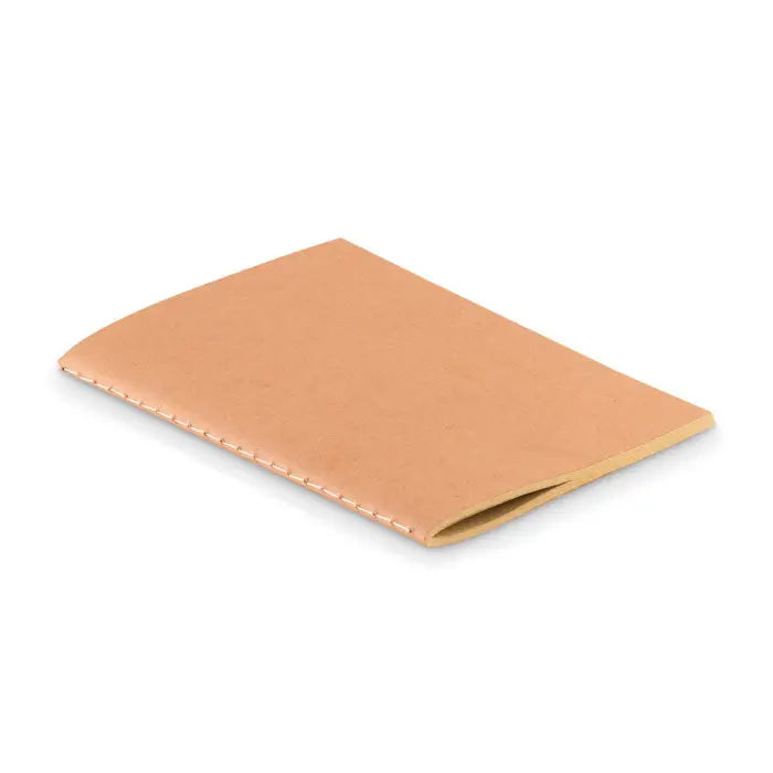 Card holder din piele maro tan cu cusaturi contrastante pentru caiet a6 reciclat 80 simplu