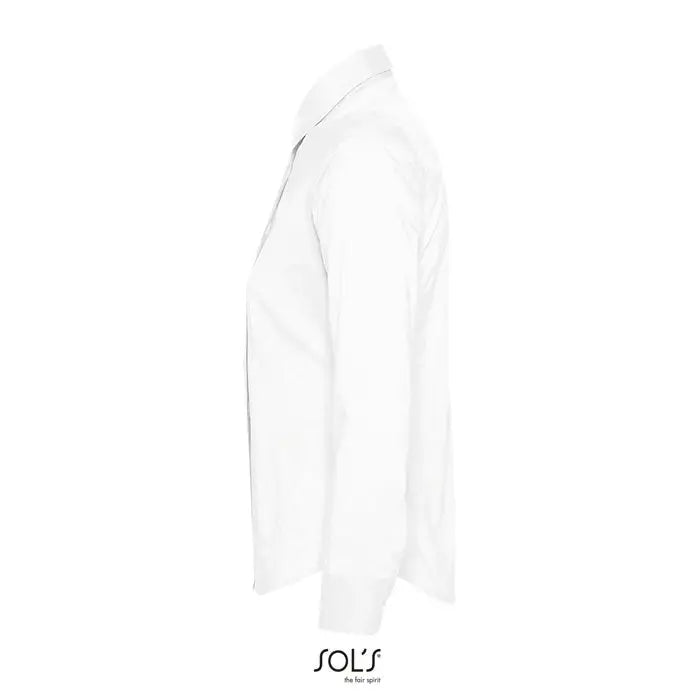Camasa pentru femei eden stretch alba cu mâneci lungi și croială cambrată din material elastic