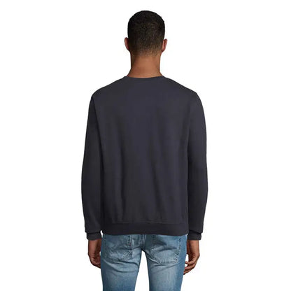Sweatshirt unisex columbia gri închis cu guler rotund mâneci lungi și manșete striate