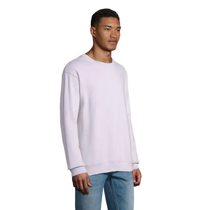 Bluza unisex columbia lavandă moale cu mâneci lungi și croială lejeră pentru confort zilnic