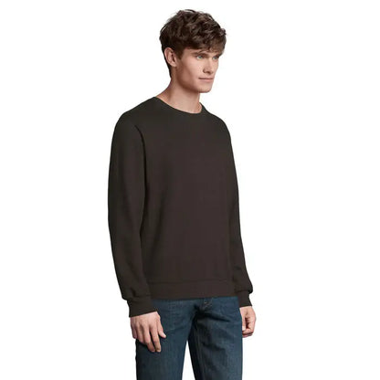 Sweatshirt unisex columbia negru cu guler rotund, mâneci lungi și manșete rib cu material confortabil