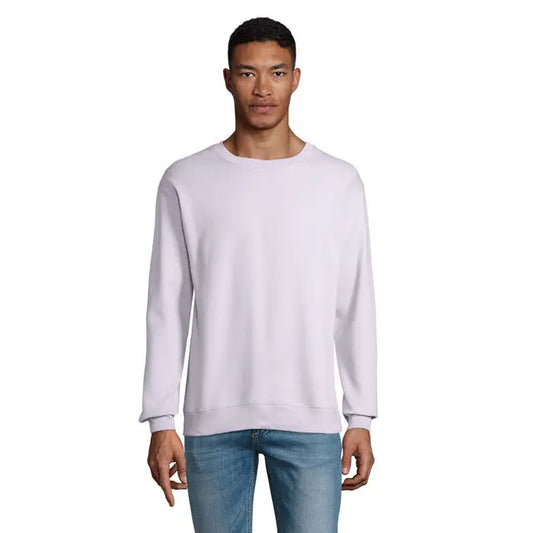 Bluză unisex columbia mov deschis cu mâneci lungi și manșete cu nervuri din material moale
