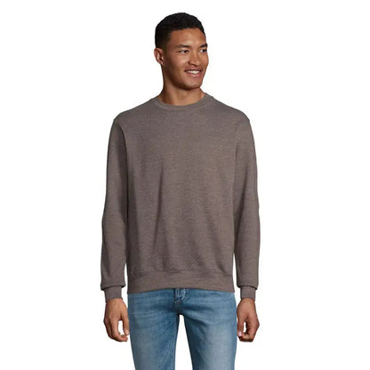 Bluză unisex columbia gri melanj cu model texturat și manșete reiate din material tricotat