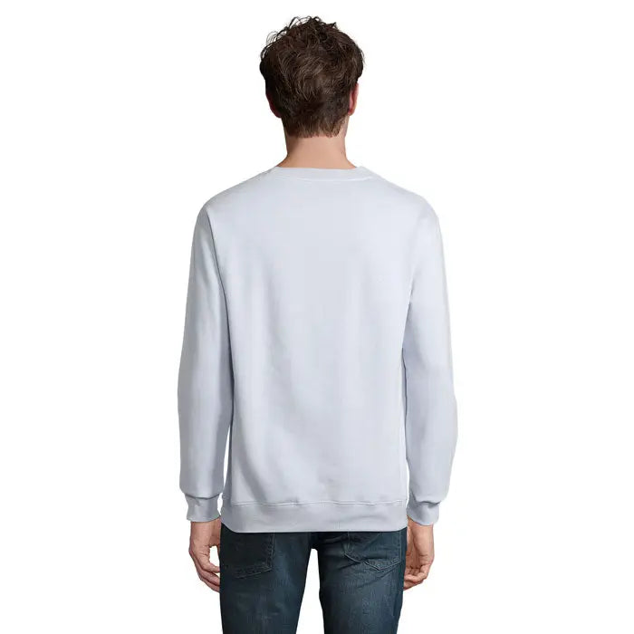 Sweatshirt unisex columbia gri deschis cu maneci lungi și textură moale netedă cu manșete reiată