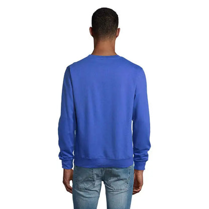 Bluză albastră unisex columbia cu guler rotund și tivuri nervurate din material confortabil