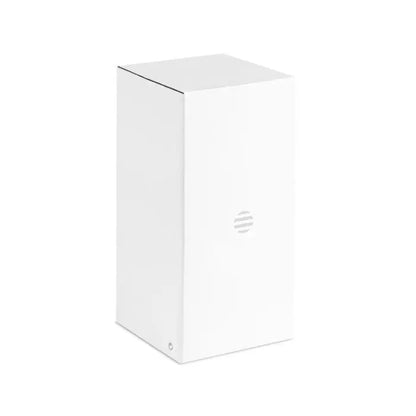 Cutie dreptunghiulara alba cu logo hp subtil pentru cana ceramica bicolora 290 ml