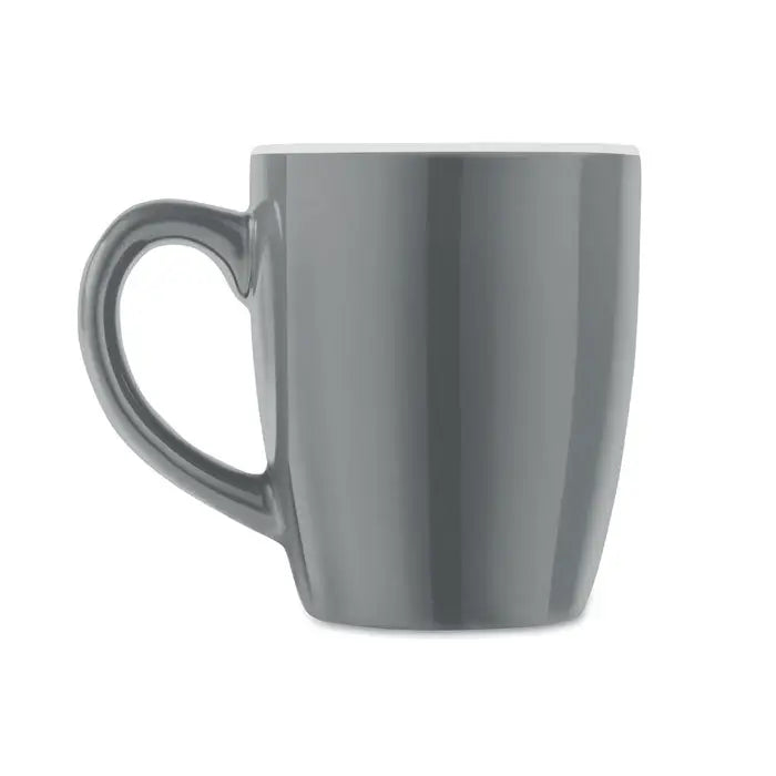 Cană ceramica colorata 290 ml din ceramică mată gri cu interior alb și design modern neted
