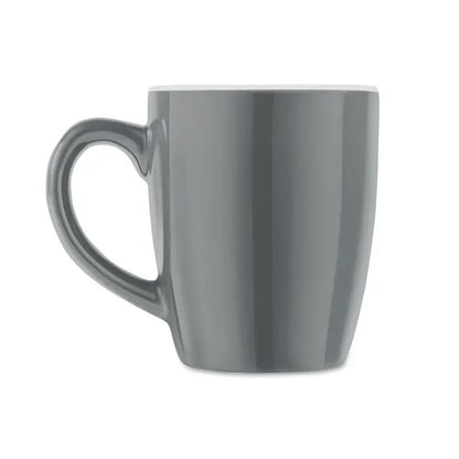 Cană ceramica colorata 290 ml din ceramică mată gri cu interior alb și design modern neted