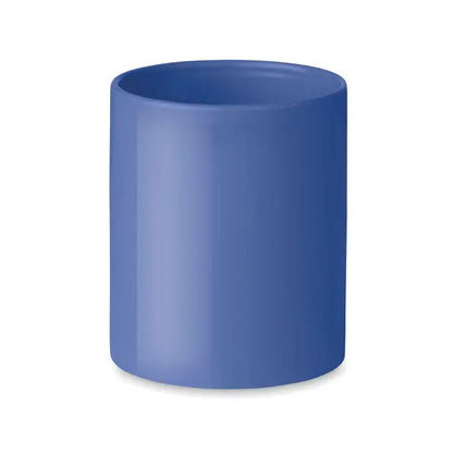 Cană ceramică colorată 300ml albastru solid cilindric cu finisaj mat neted