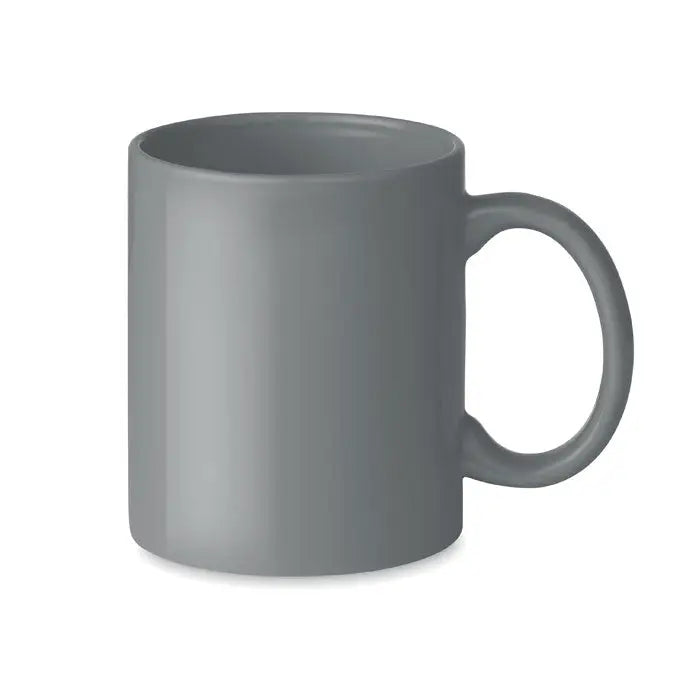 O cană ceramica colorată 300ml mată gri cu mâner rotunjit din ceramică pentru băuturi calde