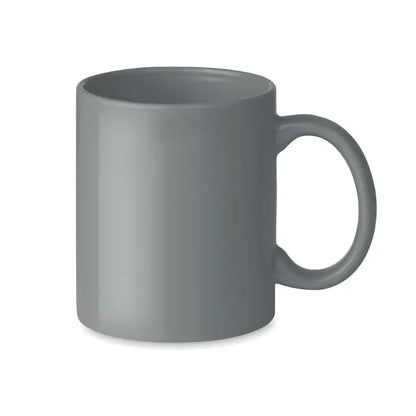 O cană ceramica colorată 300ml mată gri cu mâner rotunjit din ceramică pentru băuturi calde