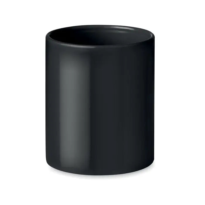 O cana ceramica colorata 300ml eleganta neagra lucioasa cu finisaj ceramic neted si margine rotunjita