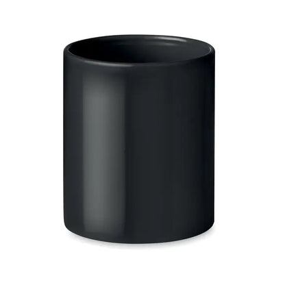 O cana ceramica colorata 300ml eleganta neagra lucioasa cu finisaj ceramic neted si margine rotunjita