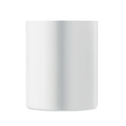 Cilindru alb minimalist cu perete dublu 300 ml si finisaj lucios neted pentru bauturi calde si reci