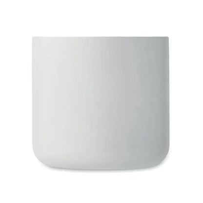 Cana cu perete dublu 350 ml din ceramică albă mată cu margini rotunjite, design minimalist
