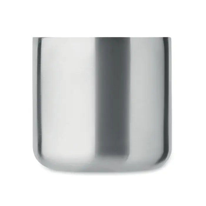 Cana cu perete dublu 350 ml din inox cu suprafata neteda si reflexiva cilindrica si margini rotunjite