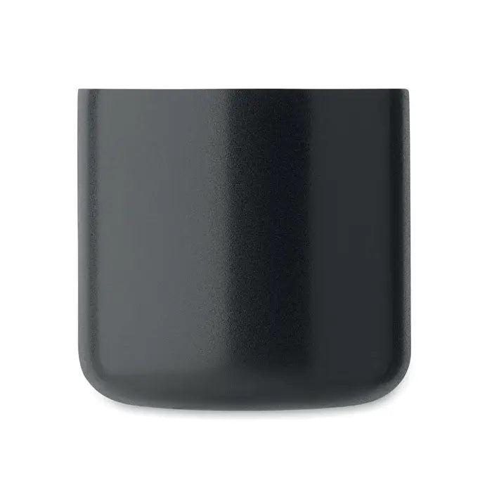 Cana cu perete dublu 350 ml neagra mata cilindrica cu muchii rotunjite pentru bauturi calde si reci