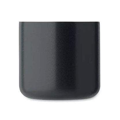 Cana cu perete dublu 350 ml neagra mata cilindrica cu muchii rotunjite pentru bauturi calde si reci