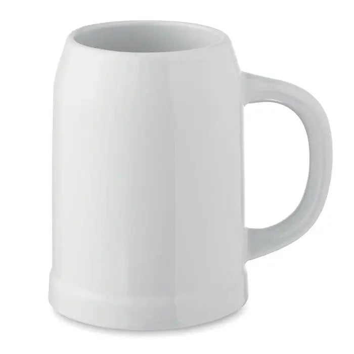 Cana de bere sublimare 500 ml din ceramica alba cu maner robust si finisaj lucios neted