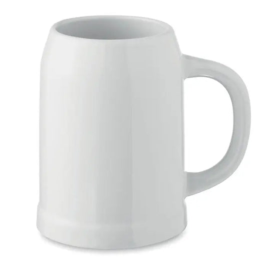 Cana de bere sublimare 500 ml din ceramica alba cu maner robust si finisaj lucios neted