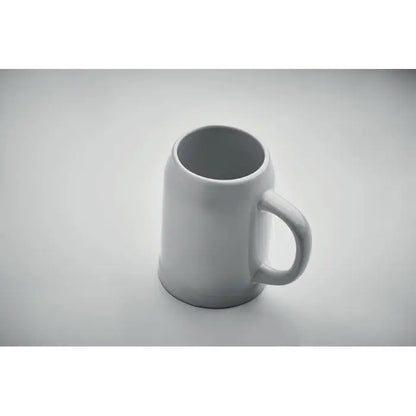 Cana de bere sublimare 500 ml din ceramica alba cu design simplu si maner robust pentru baut bere
