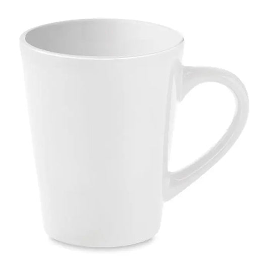 Cană de cafea ceramică albă 180 ml cu finisaj lucios și mâner curbat clasic