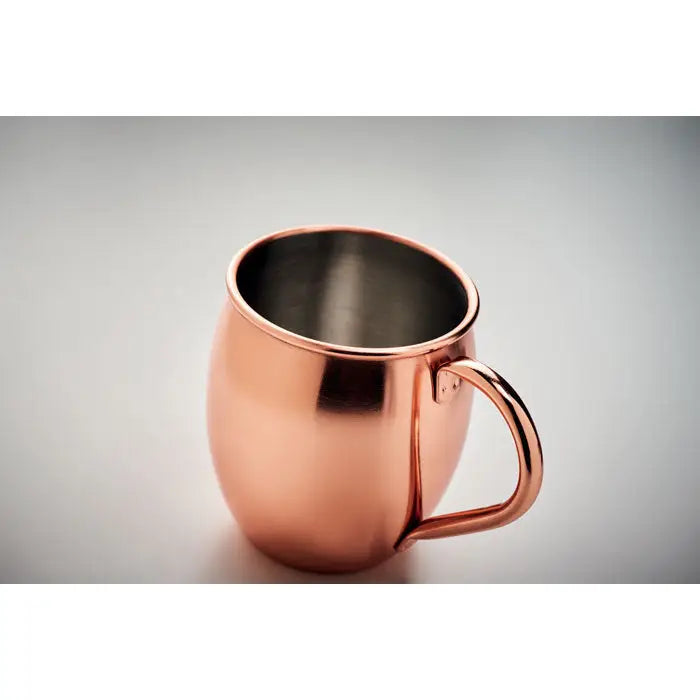Cana de cupru cocktail 400 ml un pahar moscow mule din cupru lustruit cu corp rotund si maner rezistent