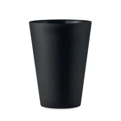 Cană de eveniment reutilizabilă 300 ml din plastic negru mat cu design cilindric conic și finisaj elegant