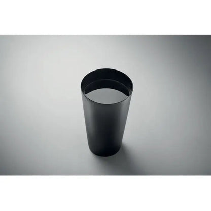 Cana de eveniment reutilizabila 500 ml tumblr negru cilindric cu finisaj mat si suprafata neteda