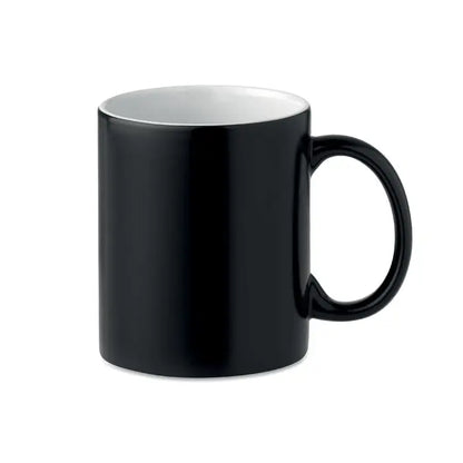 Cana de sublimare inchisa 300ml ceramic neagra cu finisaj lucios si interior alb ideal pentru personalizare