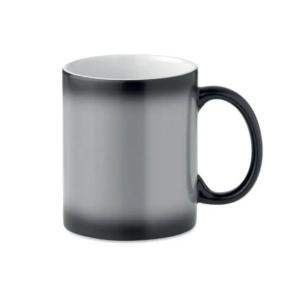 Cana de sublimare inchisa 300ml din ceramica cu gradient negru gri si finisaj lucios